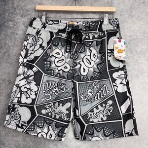 OH SNAP! by Drill Company Comic Grafitti Retro Drawstring Shorts Size Medium NWT